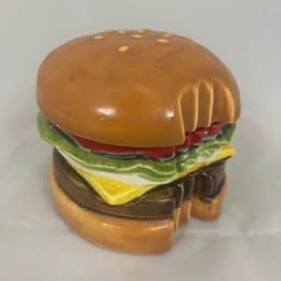 Hamburger ceramic trinket box - Picture 1 of 5